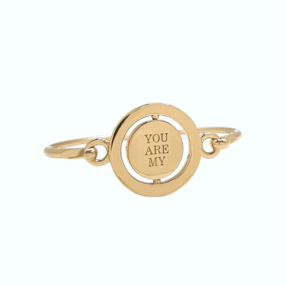 Carolee Yellow Sun Gold Tone Double Sided Charm Bangle Bracelet - Picture 3 of 6